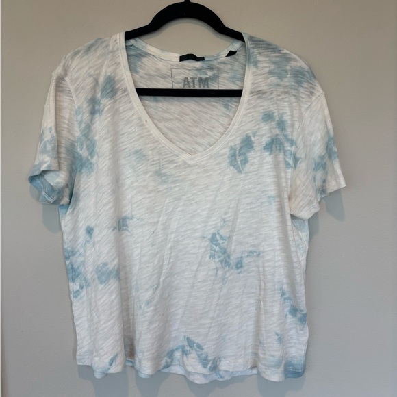 ATM Anthony Thomas Melillo Tops - ATM Anthony Thomas Melillo Blue and White Relaxed Short Sleeve Tee